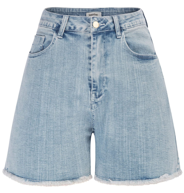 JASAMBAC Women&#39;s High Rise Denim Shorts Stretch