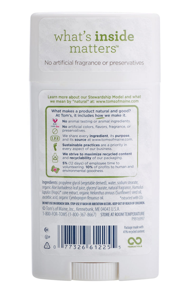 Tom&#39;s of Maine Natural Deodorant Stick, Aluminum-free, Lavender, 2.25 Ounce Stick, Pack of 6
