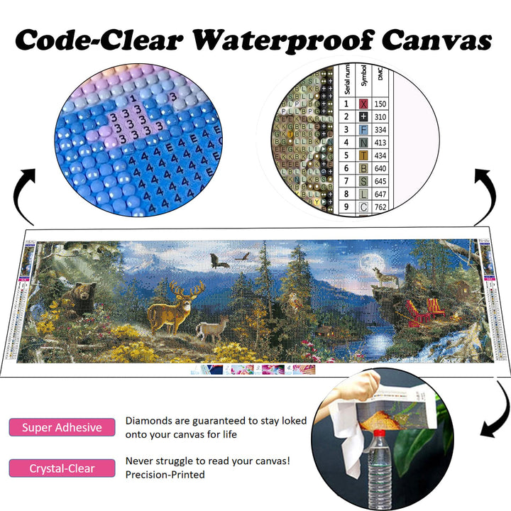 5D Diamond Painting Kits for Adults (35.4x11.8inch) DIY Large Forest Full Round Drill Cross Stitch Embroidery Pictures Arts Paint by Number Kits Diamond Painting Kits for Home Wall Decor