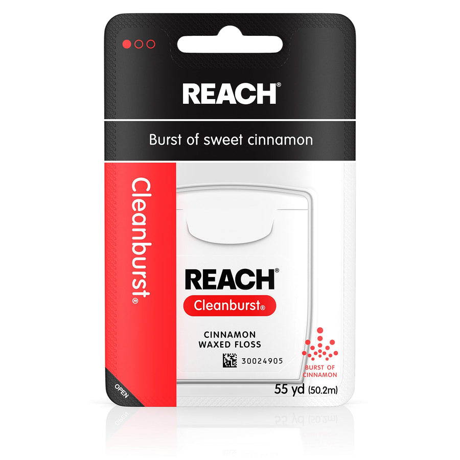 Reach Clean Burst Dental Floss, Waxed, Cinnamon, 55 yds