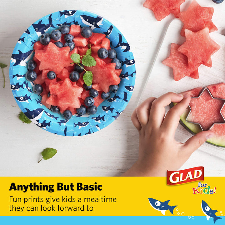 Glad for Kids Paper Bowls in Shark Print, 12 Ounce Bowl
