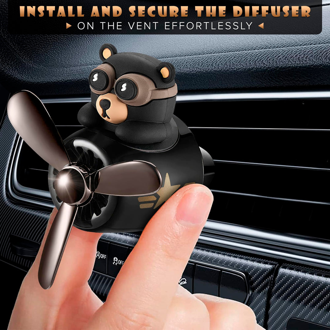 Teddy Pilot Car Air Freshener - Bear Airplane Car Vent 