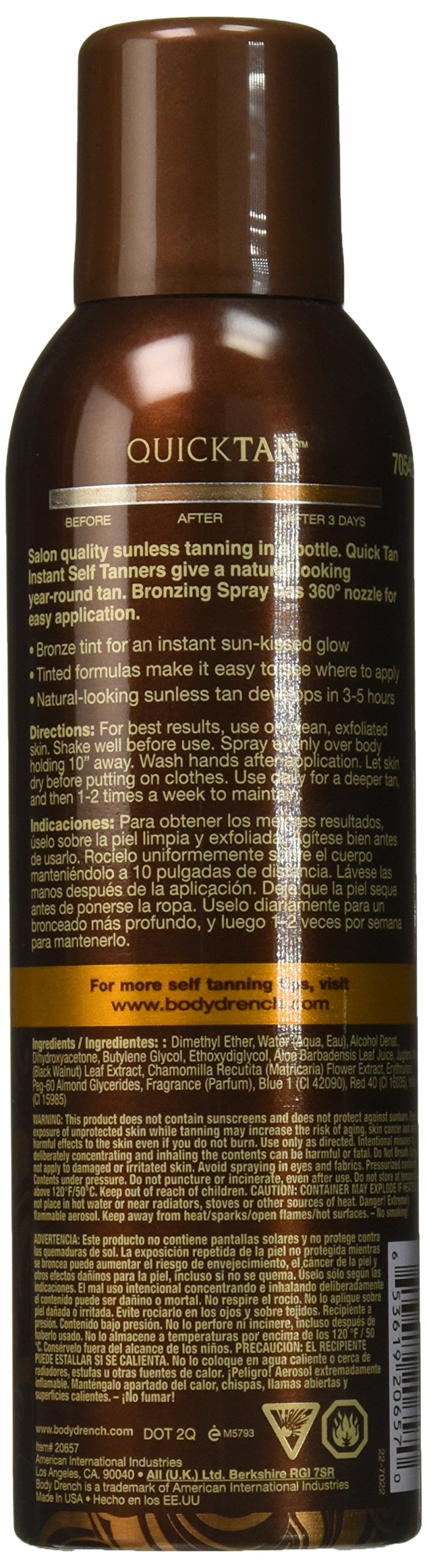 Quick Tan Instant Self Tanning Spray, Medium Dark, 6 oz (Pack of 3)