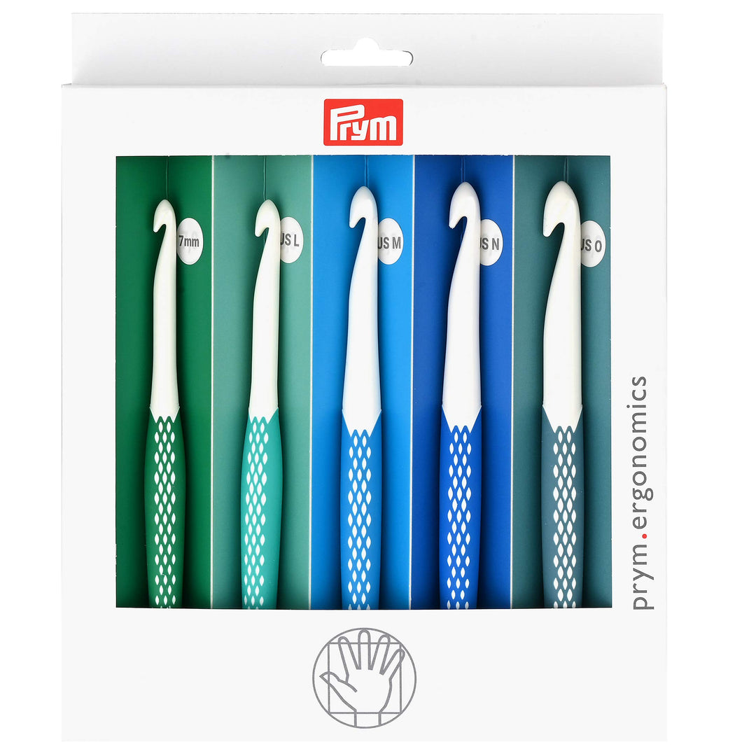 Prym Ergonomics Crochet Hook Set, Large (7mm, L, M, N, 