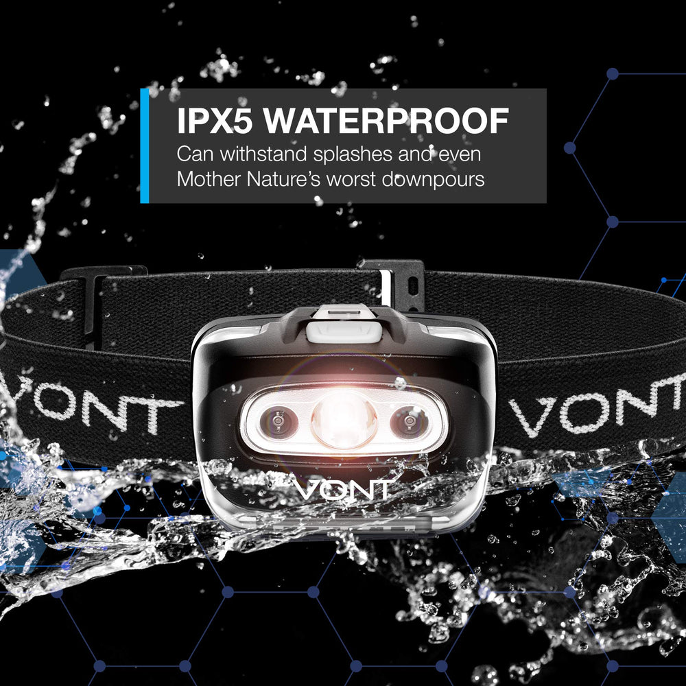 LED Headlamp [Batteries Included, 2 Pack] IPX5 Waterproof, with Red Light, 7 Modes, Head Lamp, for Running, Camping, Hiking, Fishing, Jogging, Headlight Headlamps for Adults & Kids, Red