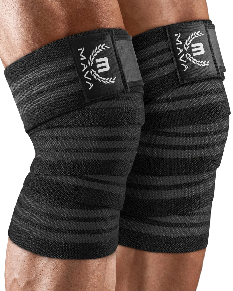 Knee Wraps (Pair) for Men & Women | Ideal for Cross Training, WODs, Gym Workouts, Weightlifting, Fitness & Powerlifting | Knee Straps for Squats | 72 Compression & Elastic Support