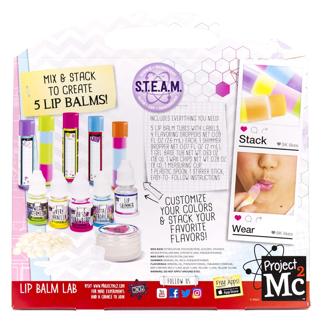 Project MC2 Create Your Own Lip Balm Lab, At-Home STEM Kits For Kids Age 6 And Up, Makeup Kits, DIY Lip Balm, Activities for Birthday Parties, Sleepovers, 1 Count (Pack of 1)