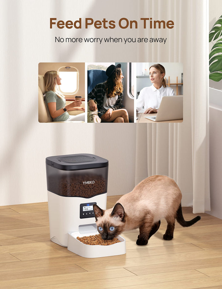 Ymiko Automatic Cat Feeder, Automatic Cat Food Dispense