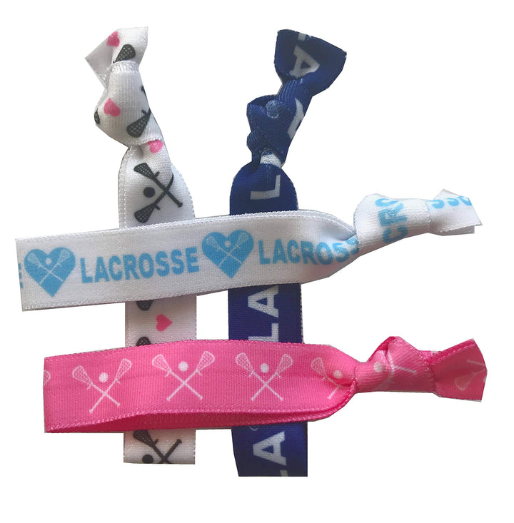 8 Piece Lacrosse Hair Elastic Set - Girls Lacrosse Hair Accessories - No Crease Lacrosse Hair Elastics Set - Lacrosse Set - Lacrosse Accessories for Players, Women, Girls, Coaches, Teams, Leagues - MA