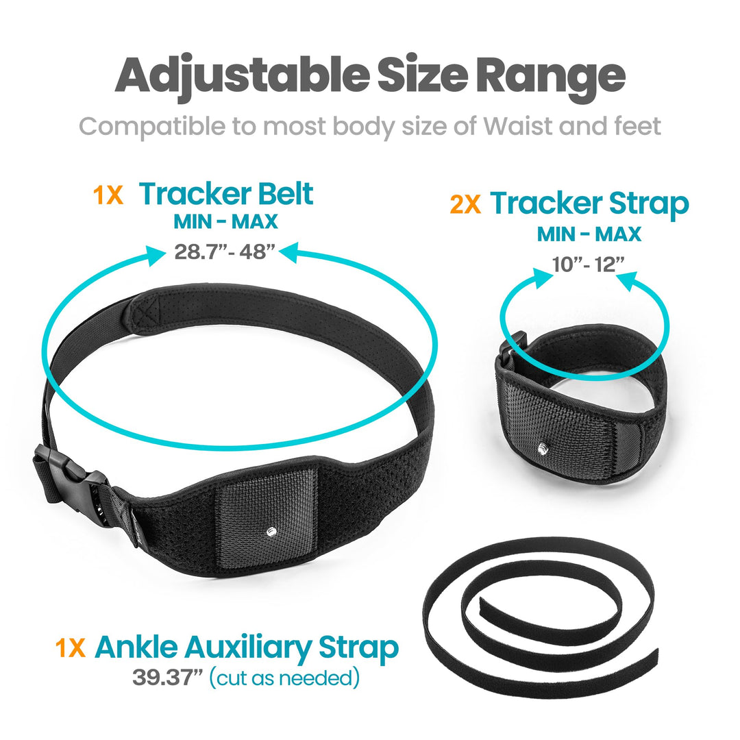 Tracker Straps and Belt, Foot Trackerstrap for HTC Vive Tracker, Full Body Tracking, Adjustable, Structure and Material Upgrade, 1TrackBelt+2 TrackStraps+1 Ankle Strap