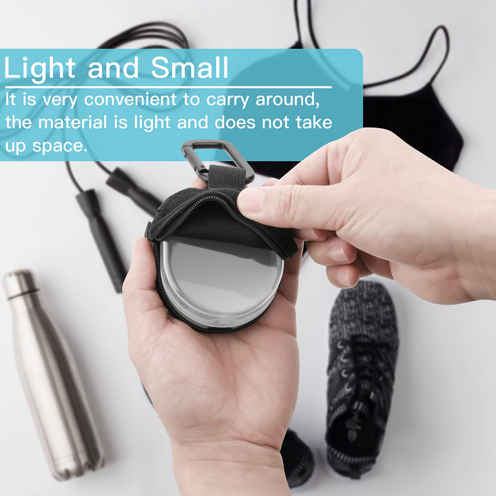 Xxerciz Retainer Case, Clear Solid Orthodontic Retainer Case Aligner Mouth Guard Case with Black Soft Case Carabiner, Protective Bag for Invisalign, Aligner