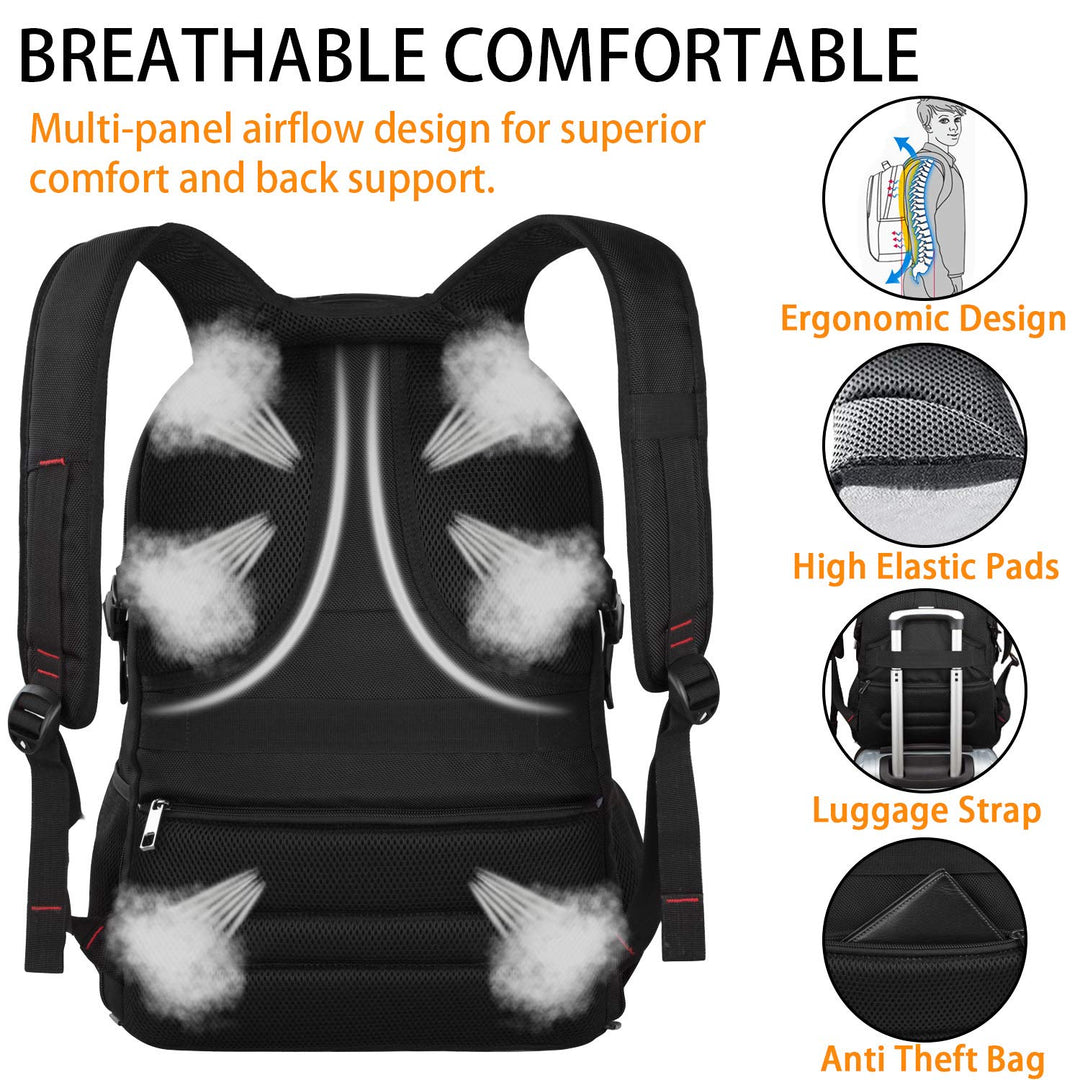 Travel Laptop Backpack, Extra Large Backpack for Men Women with USB Charging Port, TSA Friendly Heavy Duty Big Business Computer Bag Tech Backpacks Bag Fit 17 Inch Laptops, RFID Backbag