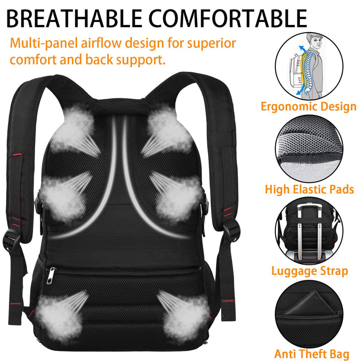 Travel Laptop Backpack, Extra Large Backpack for Men Women with USB Charging Port, TSA Friendly Heavy Duty Big Business Computer Bag Tech Backpacks Bag Fit 17 Inch Laptops, RFID Backbag