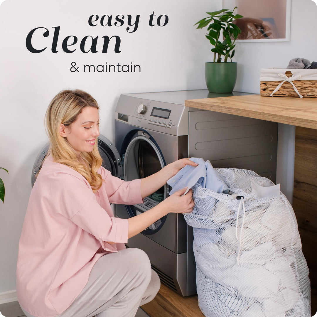 Mesh Laundry Bag - Secure Drawstring Closure, Machine Washable, Spacious Storage, Durable Material, Commercial Factories, College Dorm, Laundromat, Apartments. (24 x 36 | White)