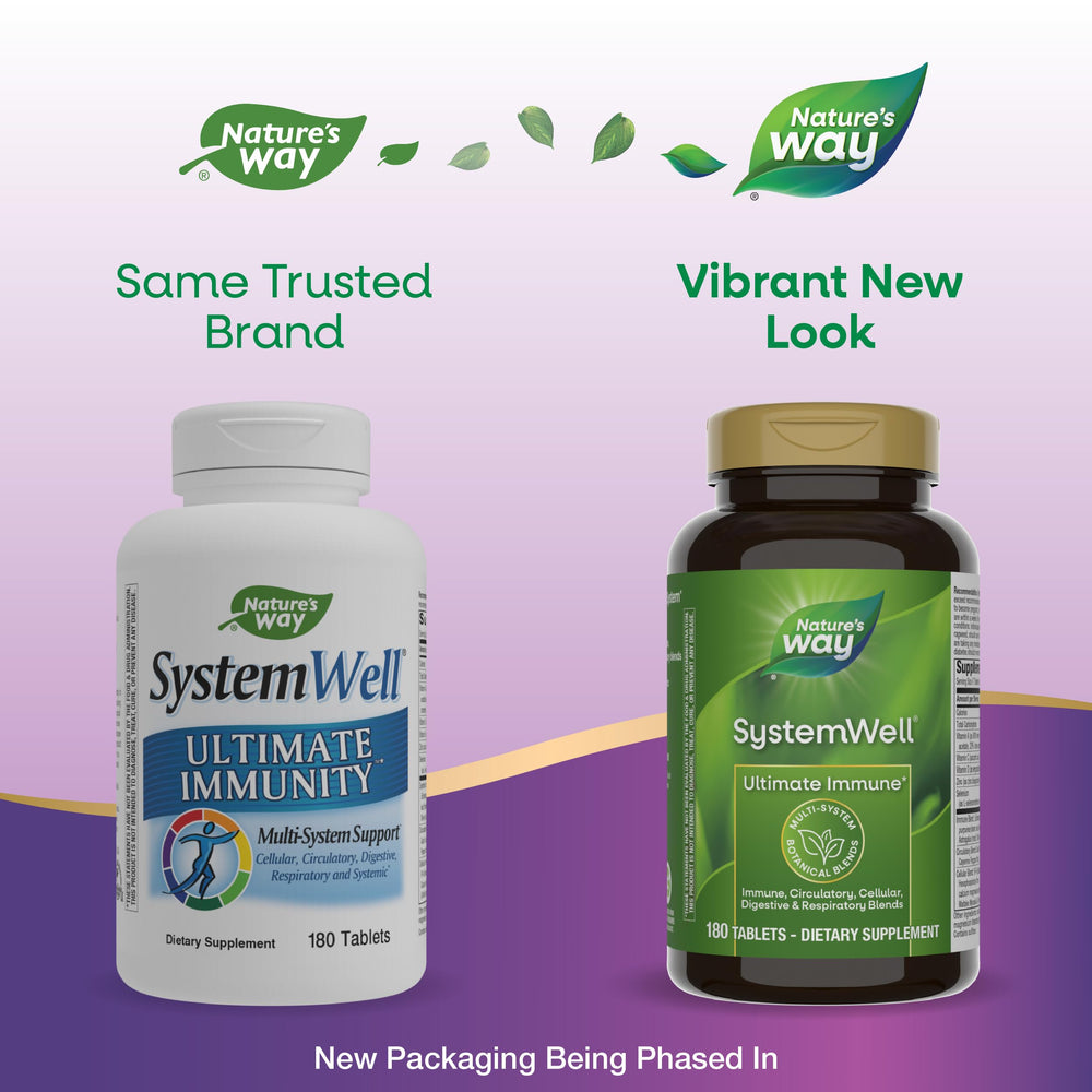 Systemwell Ultimate Immune*, with Vitamins C, A, D, Zinc, Selenium, Multi-System Botanical Blends Including Immune, Respiratory, Digestive, & Circulatory, 180 Tablets (Packaging May Vary)