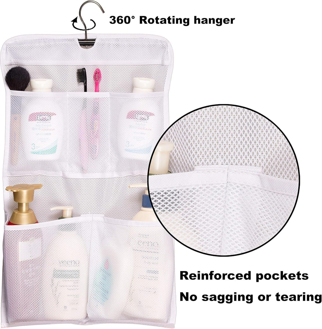 Shower Caddy Organizer 5 Pockets Roll up Hanging Bathroom Accessories Storage for Camper, RV, Gym, Cruise, Cabin, College Dorm Shower, Small