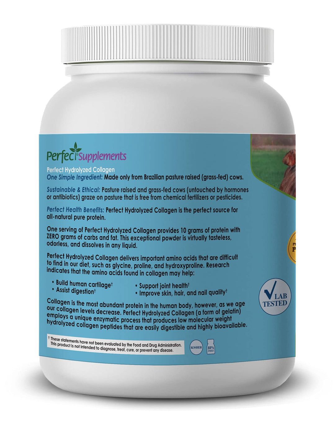 – Unflavored Hydrolyzed Collagen Powder for Men and Women - Collagen Peptides - Mix in Hot Cold Liquids, Grass Fed, Easy Absorption, 660 Grams