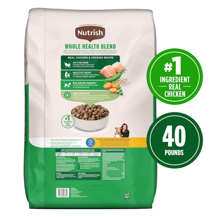 Real Chicken &amp; Veggies Recipe Whole Health Blend Dry Dog Food, 40 lb. Bag, Packaging May Vary (Rachael Ray)