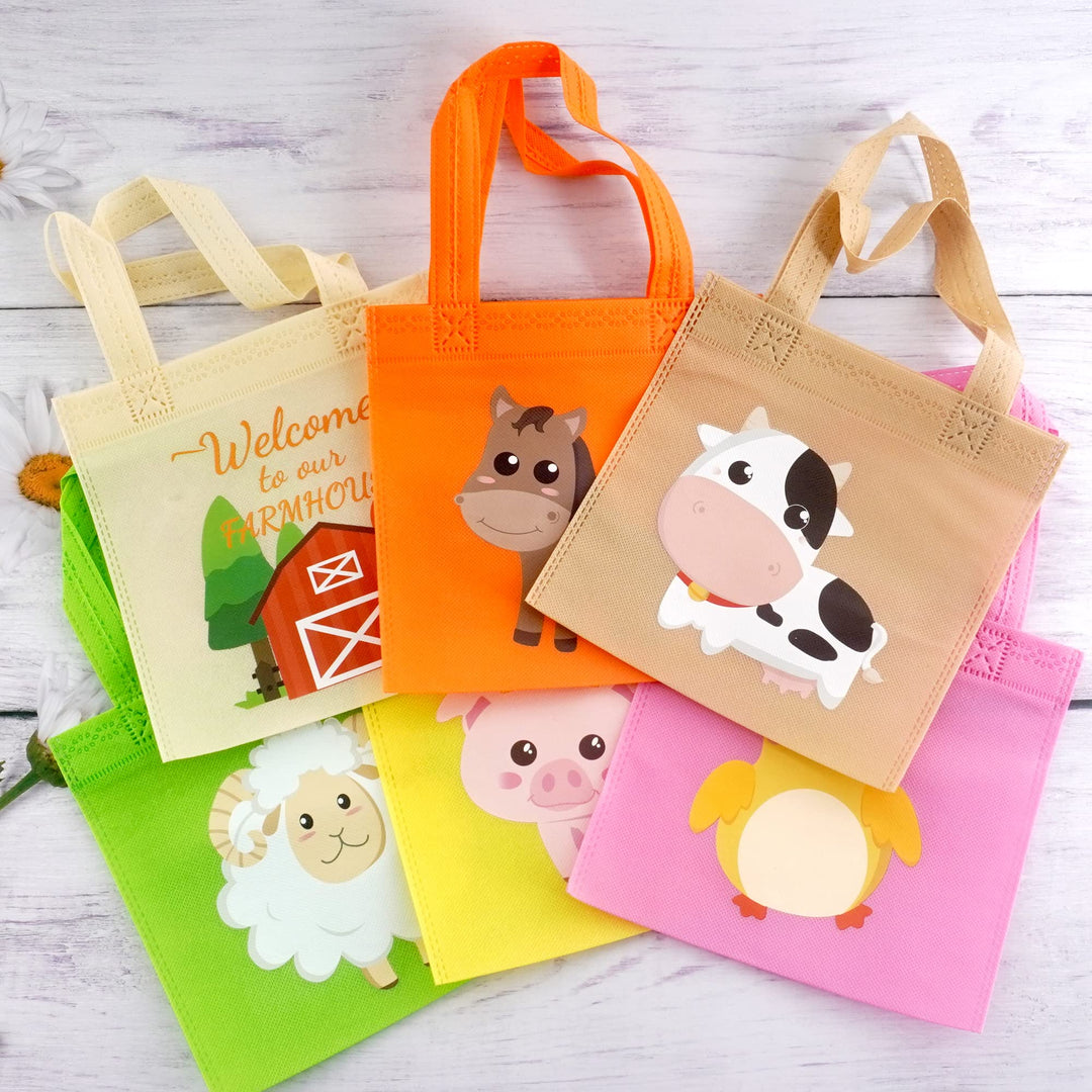 BANBALLON Farm Animal Party Favor Bags Barnyard Birthda