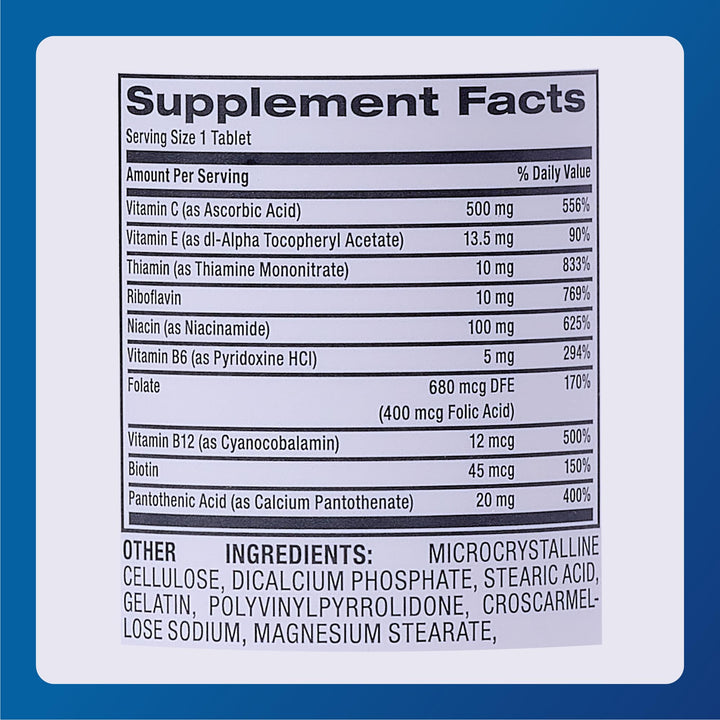 Major Stress Formula - High Potency Stress Formula Vitamins - Dietary Supplement - 60 Tablets (1 Pack)