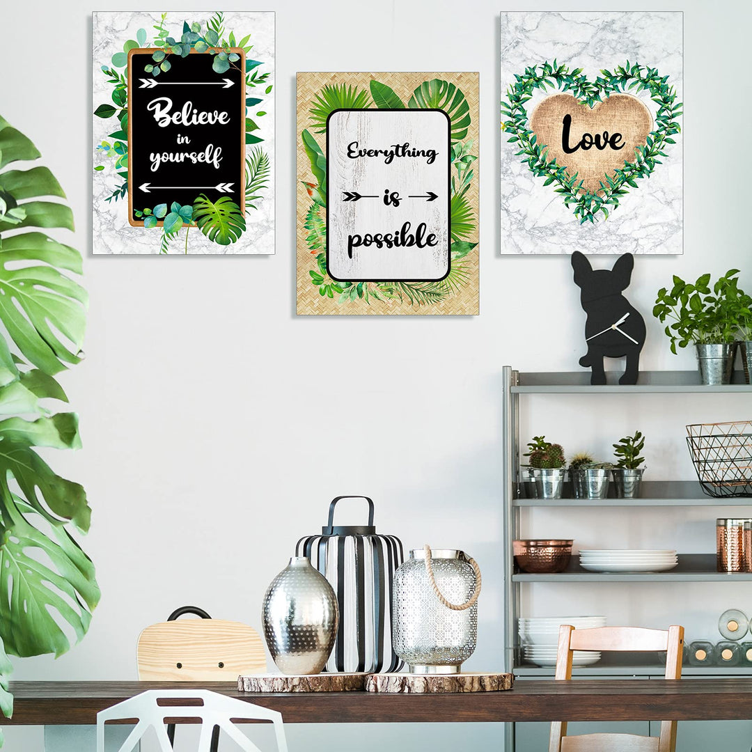 12 Pieces Inspirational Wall Posters Motivational Posters Inspirational Bulletin Board Decorations Simply Boho Poster Positive Quote Wall Poster Art Prints for Office (Classic Style, 11 x 14 Inch)