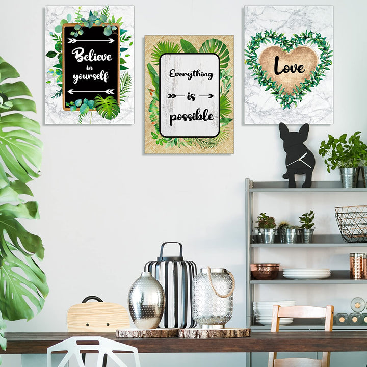 12 Pieces Inspirational Wall Posters Motivational Posters Inspirational Bulletin Board Decorations Simply Boho Poster Positive Quote Wall Poster Art Prints for Office (Classic Style, 11 x 14 Inch)