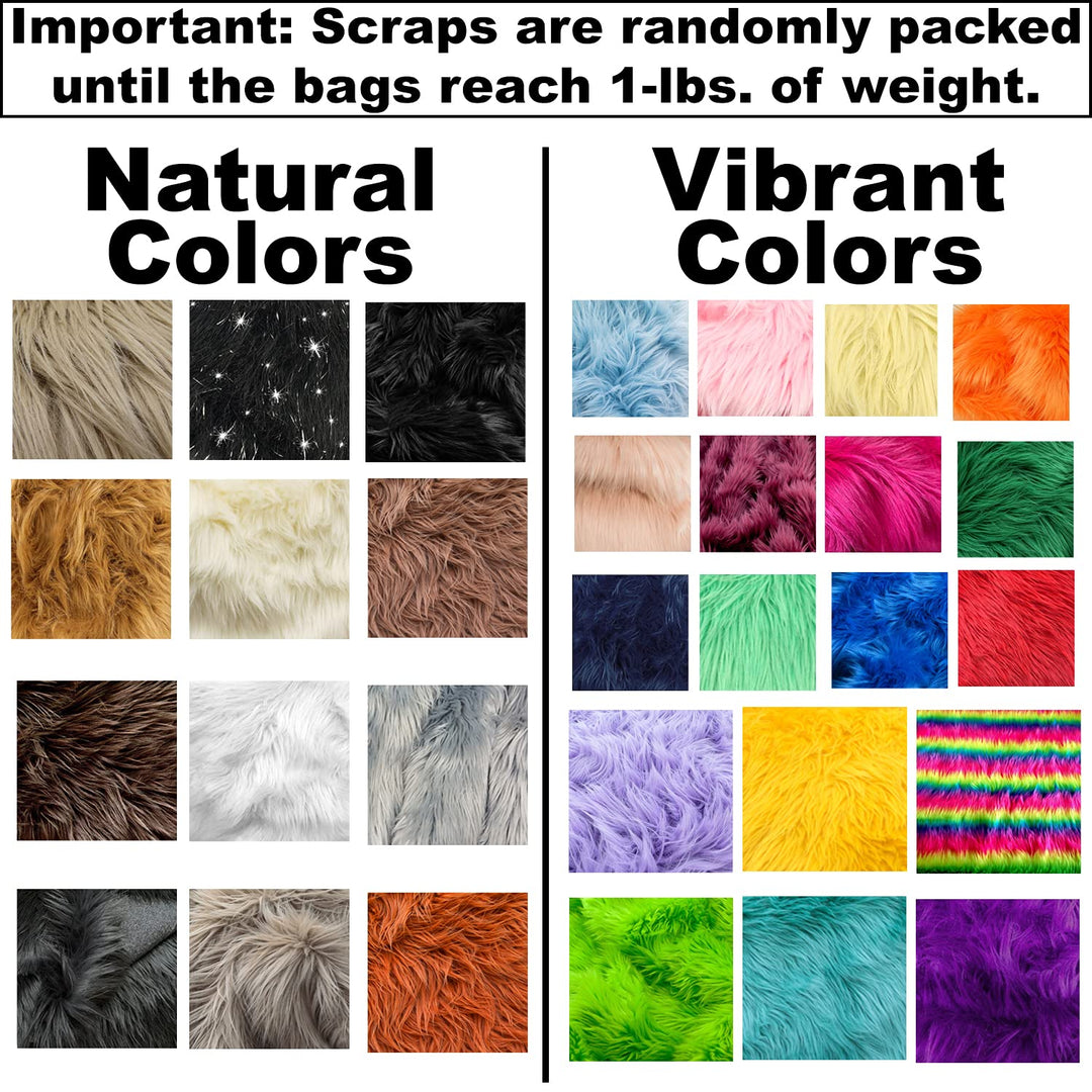 Barcelonetta | Faux Fur Scrap Pieces | 1 Lb Bag | Faux Fur Fabric Remnant | Gnome Beard, DIY Projects, Patches (Natural Colors)