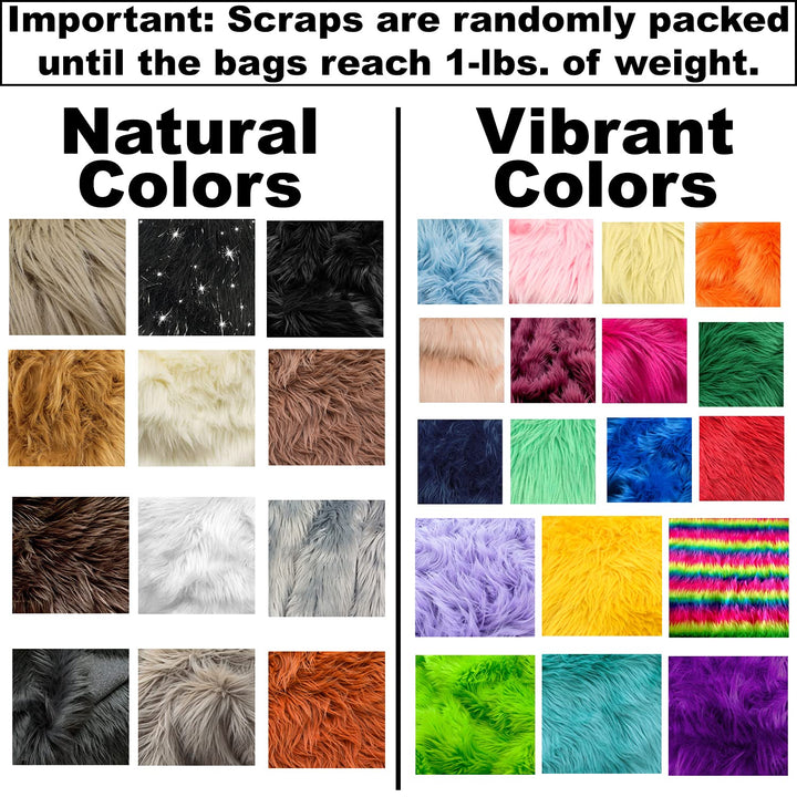 Barcelonetta | Faux Fur Scrap Pieces | 1 Lb Bag | Faux Fur Fabric Remnant | Gnome Beard, DIY Projects, Patches (Natural Colors)