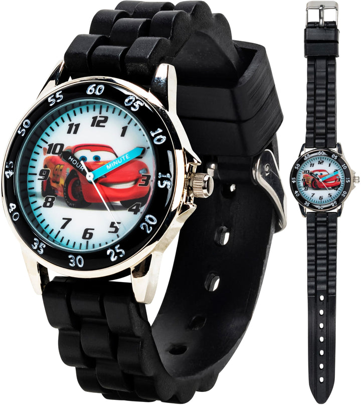 Disney Pixar Cars Lightning McQueen Time-Teaching Watch for Kids with Interactive Racing Dial