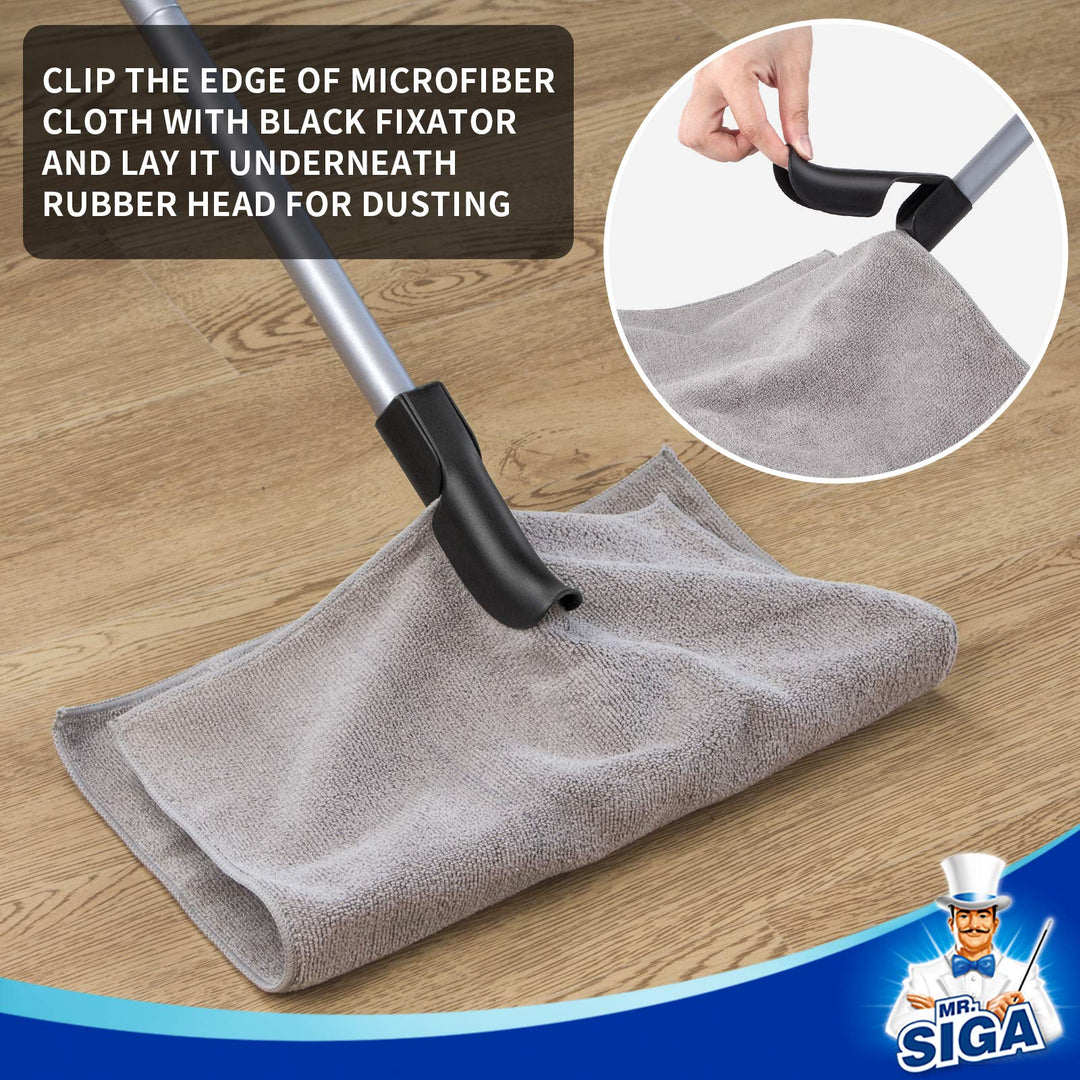 MR.SIGA Pet Hair Removal Rubber Broom with Built in Squ