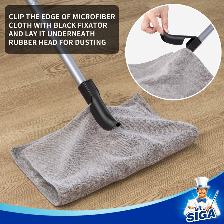 MR.SIGA Pet Hair Removal Rubber Broom with Built in Squ
