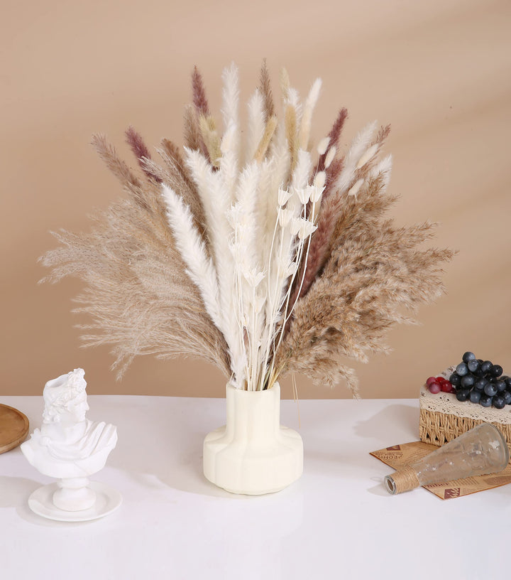 100pcs Pampas Grass Bouquet Natural Dried Flowers Decor for Arrangements Boho Home Decor Wedding Decor