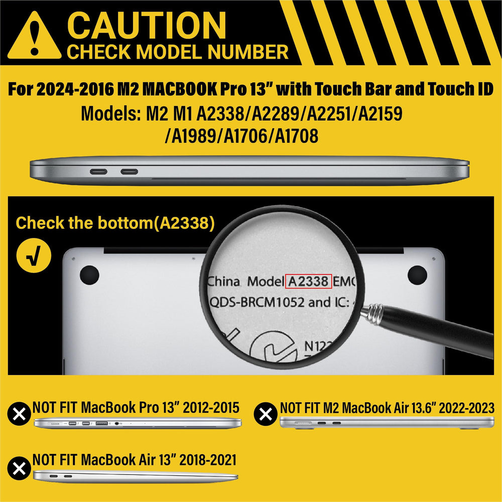 Compatible with 2024 2023 M2 MacBook Pro 13 Inch Case 2024-2016 M1 A2338 A2289 A2251 A2159 A1989 A1706 A1708, Hard Shell Case & Keyboard Cover for Mac Pro 13, Midnight Green, T13MTGN+1A