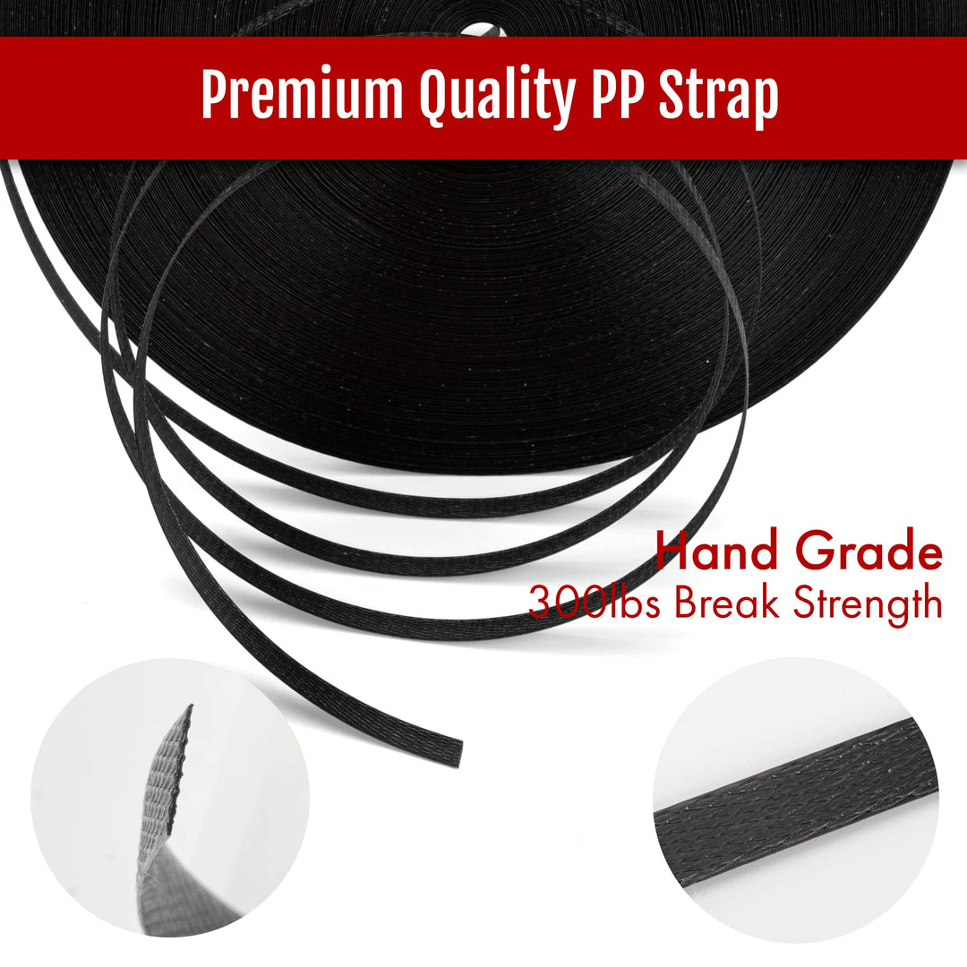 Strapping 1/2 x 300’ Heavy Duty Hand Grade Polypropylene (PP) Strapping Roll 300 lbs Break Strength(100m Yellow)