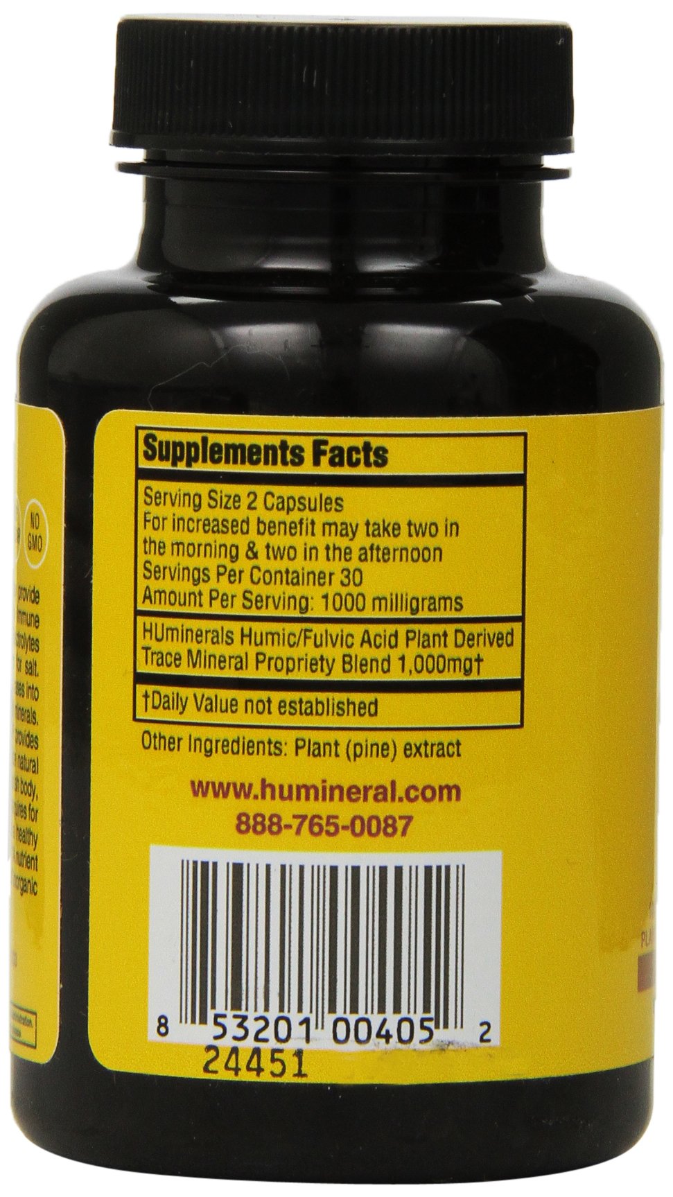 Humineral Humic and Fulvic Mineral Immune Boost Raw Powder Mineral Supplement, 60 Count