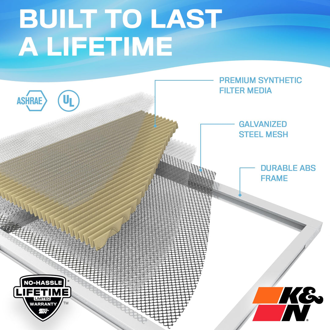 K&amp;N 16x20x1 HVAC Furnace Air Filter, Lasts a Li