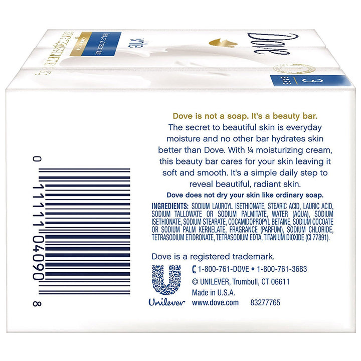 Dove Beauty Bar, White, 90 (Pack Of 3)