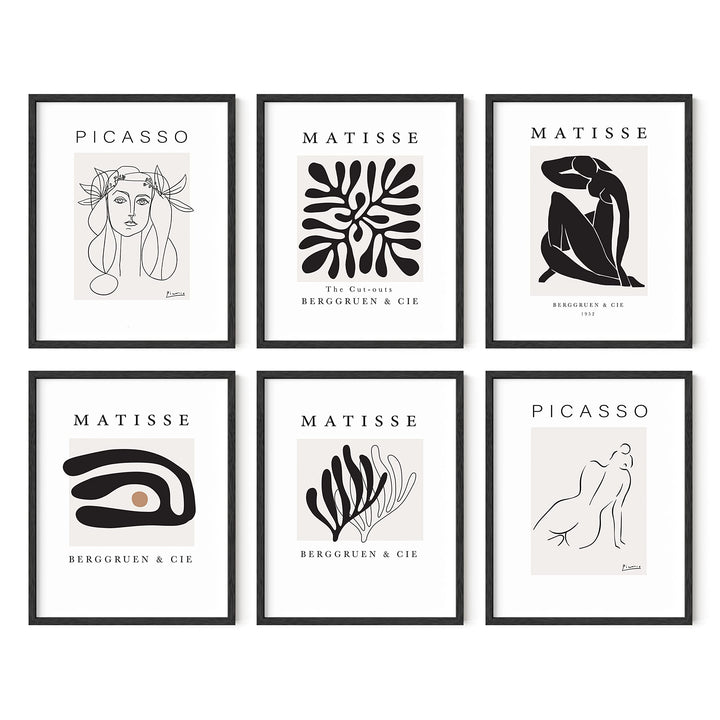 Haus and Hues Henri Matisse Posters and Picasso Wall Art,Set of 6 Matisse Prints and Picasso Posters,Henri Matisse Prints Art Exhibition Posters Famous Painting,UNFRAMED 8x10 (With Artists Logo)