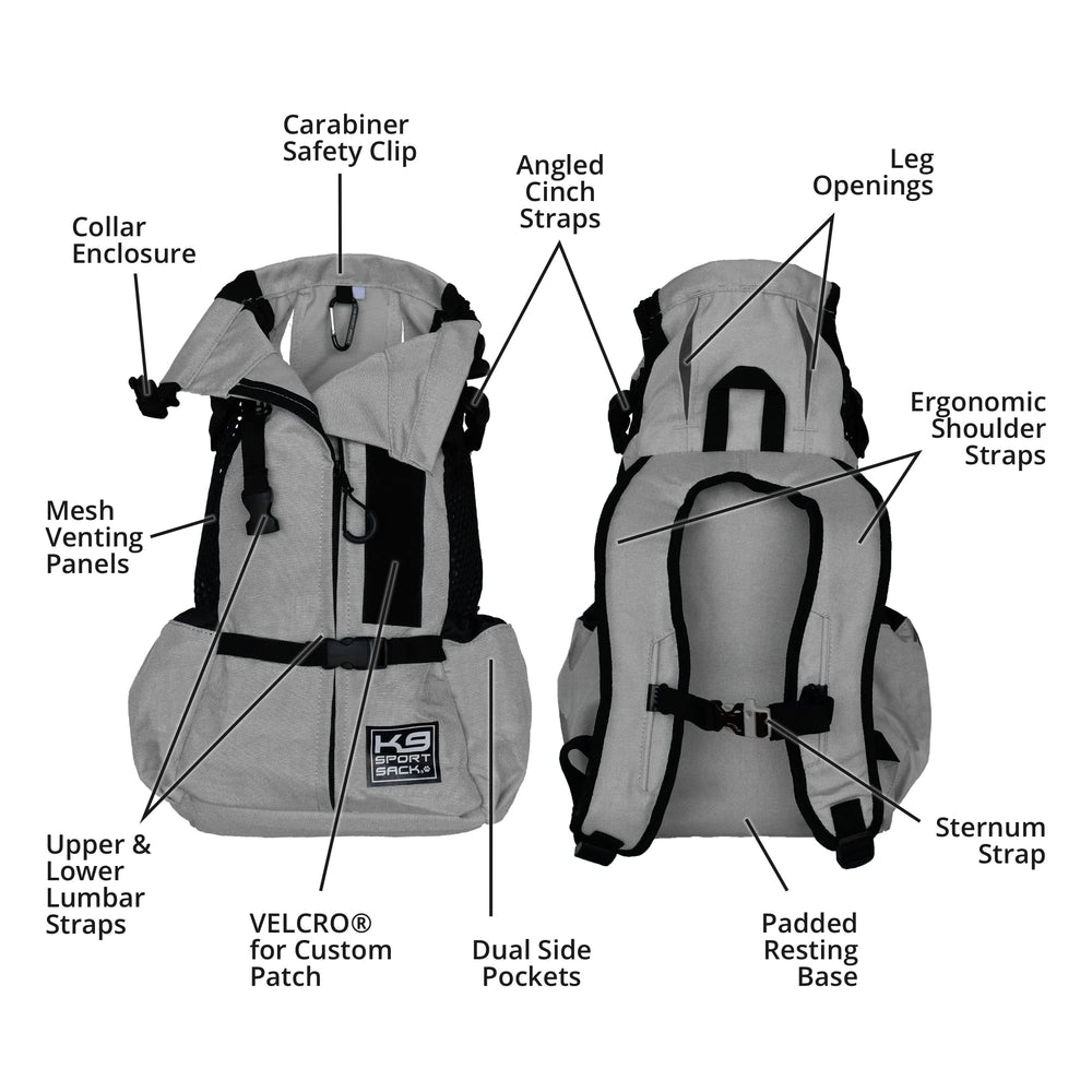 | Dog Carrier Adjustable Backpack (Medium, Air 2 - Charcoal Grey)