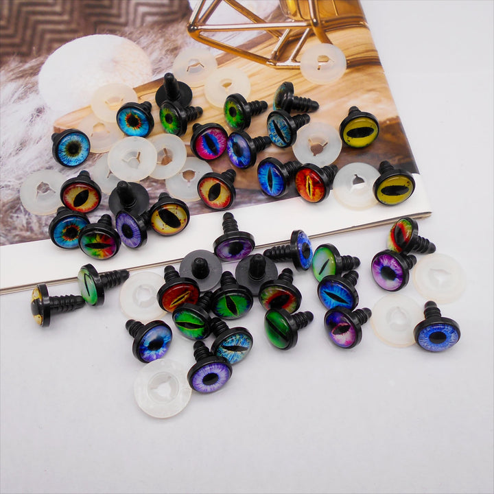 16 Pairs 14mm 16mm Dragon Eye Safety Eyes with Washer for Stuffed Animal Eyes Amigurumi Crochet Toy Craft Eyes for Teddy Bear Doll Making Supplies (16MM)