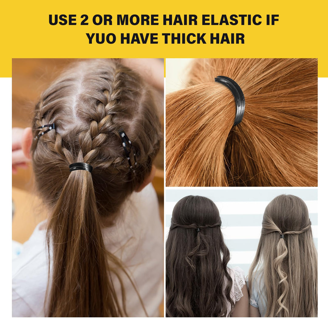 Pack Of 1000 Mini Rubber Bands Black Soft Elastic Bands For Kids Hair, Braids Hair, Wedding Hairstyle And More