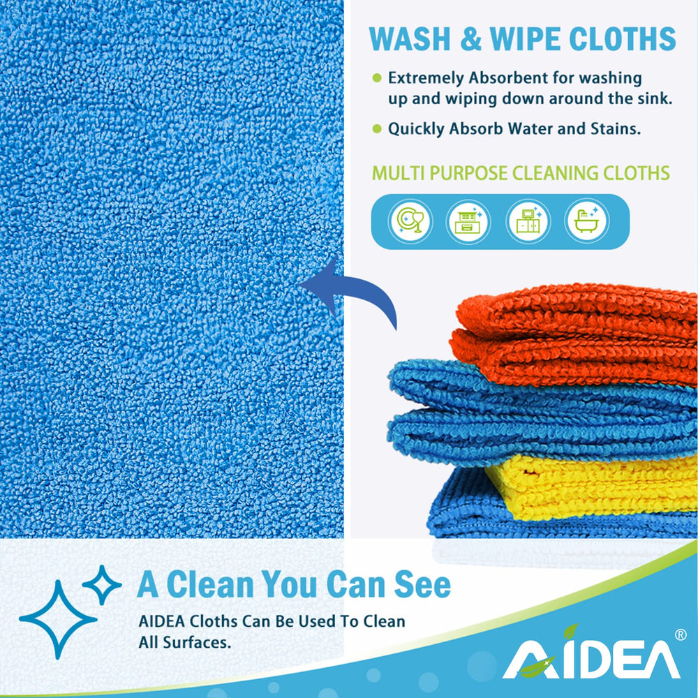 AIDEA Microfiber Cleaning Cloths, Cleaning Cloth Drying