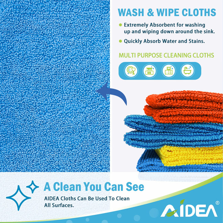 AIDEA Microfiber Cleaning Cloths, Cleaning Cloth Drying