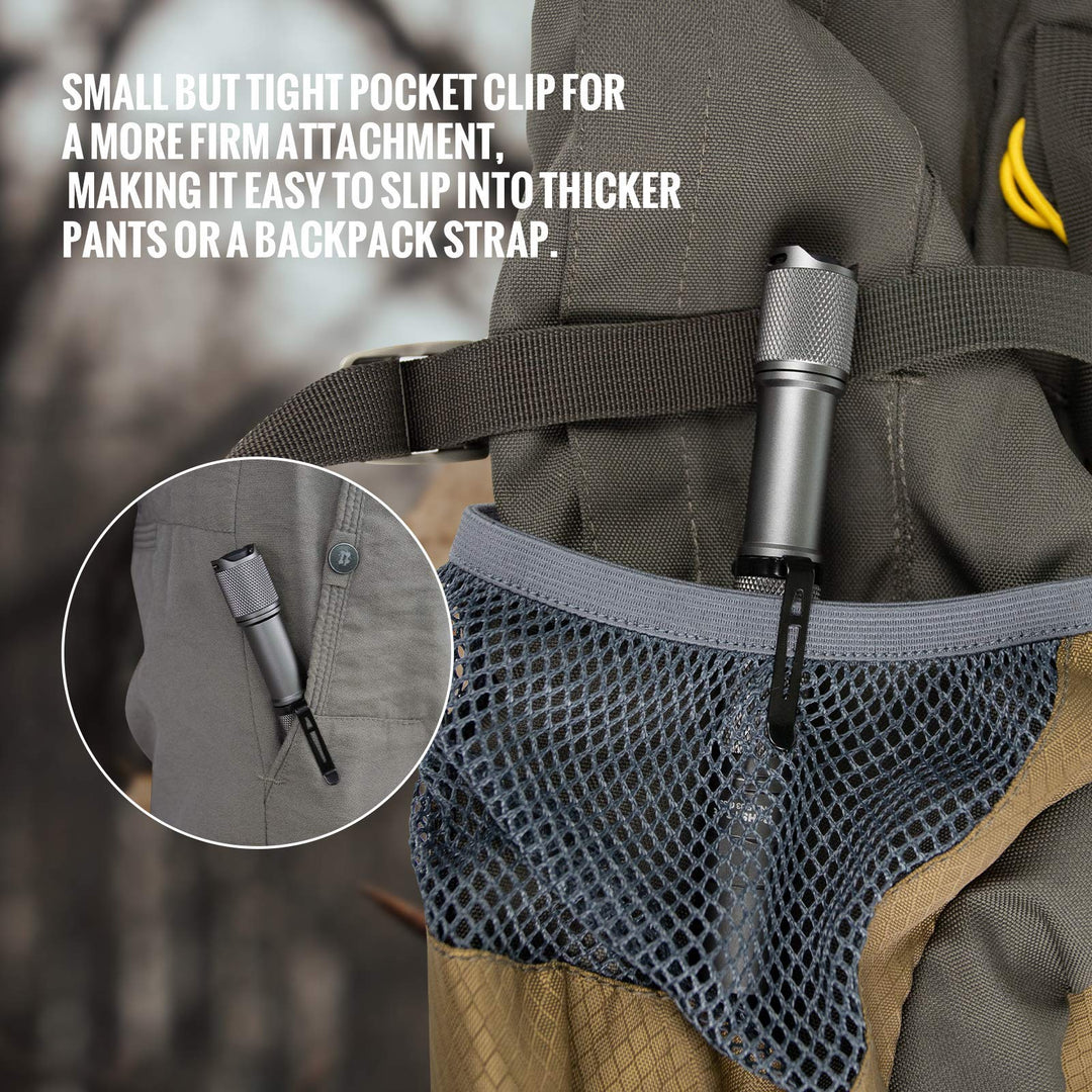 Archer 2A V3 LED Flashlight, 500 Lumens Mini AA Flashlight with Lanyard, IPX8 Water-Resistant Dual Switch Outdoor Flash Light for Hiking, Camping, Everyday Use, EDC - Metal Grey CW