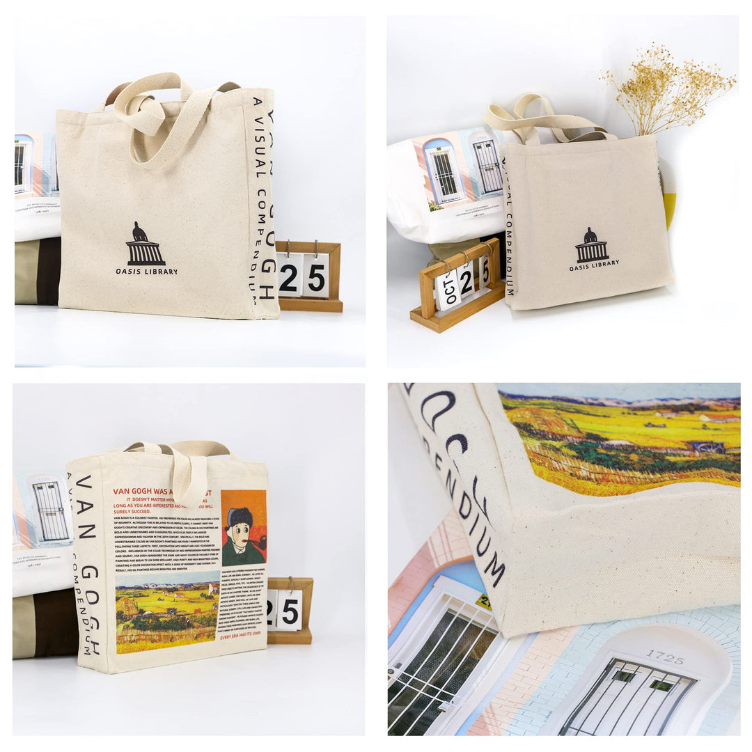 UERRUAM Canvas Tote Bag Aesthetic for Women Graphic Bag
