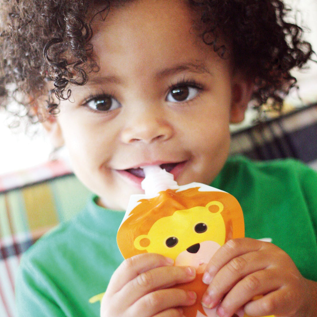 Squooshi Reusable Baby Food Pouches for Toddlers | BPA Free Plastic, Food Safe, Freezer Safe | Refillable for Applesauce Yogurt &amp; Puree Squeeze Pouch