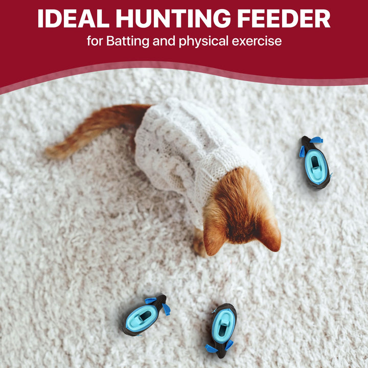 SPOT Doc and Phoebe&#39;s Cat Hunting Feeder - Interactive Indoor Slow Feeder &amp; Treat Dispenser Toy, Encourage Natural Instinct to Hunt, Solve Behavioral Problems &amp; Obesity, Set Includes 3 Mice and Scoop