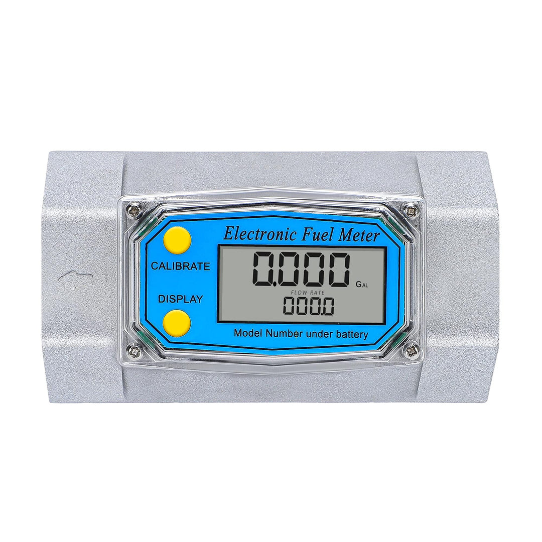 2-Inches Water Meter Turbine Fuel Flow Meter Digital Flowemeter for Diesel Kerosene, Flow Rate Metering Range 15-158 GPM, Al-Alloy Made
