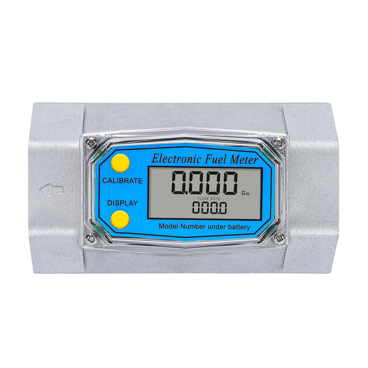 2-Inches Water Meter Turbine Fuel Flow Meter Digital Flowemeter for Diesel Kerosene, Flow Rate Metering Range 15-158 GPM, Al-Alloy Made