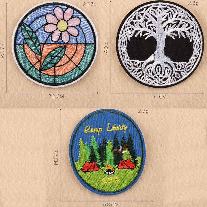9 PCS Traveller Iron On Patches Embroidered Badge Applique Outdoor Camping Travel Adventure Wild &amp; Free Grand Canyon Arizona Adirondack Flora Patch for Cloth Jacket Jeans Backpack T-Shirt